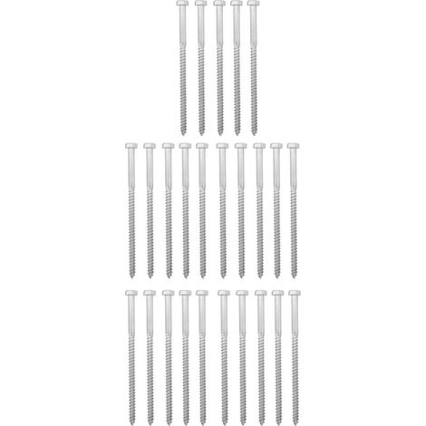 Vis à bois hexagonale autotaraudeuse à demi-filetage en acier inoxydable 304, M8 x 150 mm (1/5)