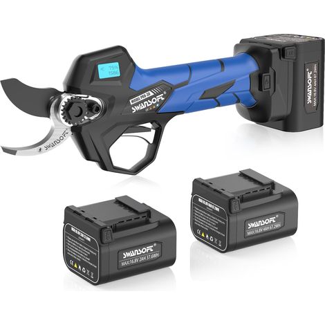 Taille Pro De Vigne PRU30 Secateur Electrique Professionnel, 30mm 16,8V 850W 4Ah+2Ah Sécateur Électrique Sans Fil Avec Batterie Secateur Electrique Sans Fil Pour Jardinage, Bleu (1/5)