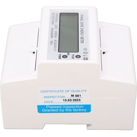 Stromverbrauchszähler, einphasiger 4P-Wattmeter, Spannungs- und Stromprüfer, LCD-Anzeige, DIN-Schienenmontage. (1/5)