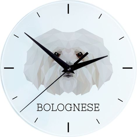 Reloj de pared geométrico boloñés con foto e inscripción de Art-Dog (1/4)