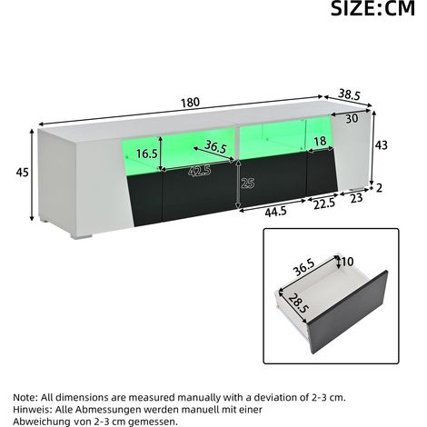 Couchtisch aus MDF in Weiß 180 x 38.5 x 45 cm HOMAIRE (1/5)