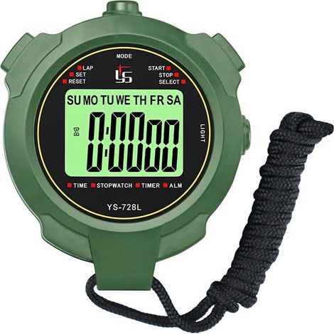 Chronomètre, chronomètre professionnel à 2 mémoires avec fonction muet et lumière pour le sport (1/5)