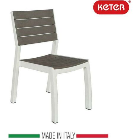 Keter Sedia da Giardino Harmony - Bianco Cappuccino - Resina Effetto Legno 47x60x86 cm