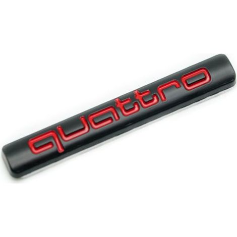 Quattro-Emblem für die Audi-Heckklappe, schwarz und rot