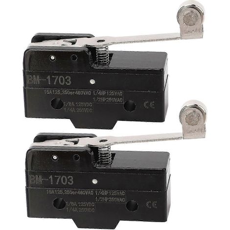 Rollenhebel-Endschalter, 2 Stück, Silberkontakt, Kupferleiter, NO+NC, 250VAC, industrielle Anwendung. (1/5)