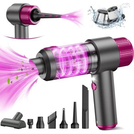 4-en-1 Aspirateur Voiture Puissant sans Fil, 15KPA Mini Aspirateur a Main sans Fil, Double Système de Filtration, Lumière LED (1/5)