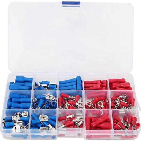 200/300/360 Stück sortiertes Flachsteckverbinder-Set, isoliertes elektrisches Verdrahtungs-Steckverbinder-Set (200