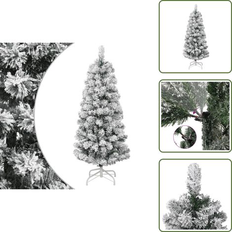 Weihnachtsbaum mit Schnee - vidaXL Künstlicher Weihnachtsbaum Klappbar Beschneit 120 cm - PVC-Weihnachtsbaum (1/5)