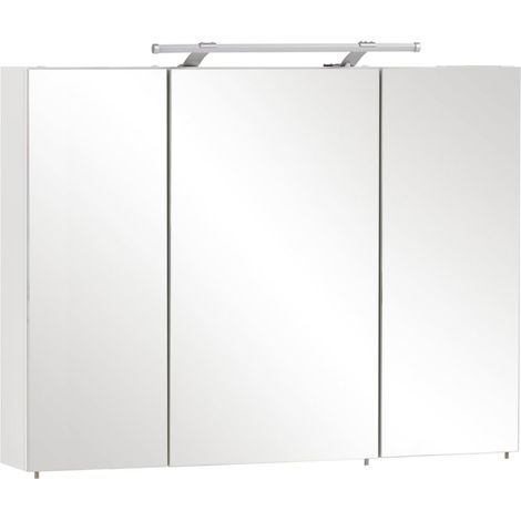 Armoire De Toilette avec Miroir, Panneau De Particules Revêtu De Mélamine, Blanc, 100 x 16 x 75 cm (1/5)
