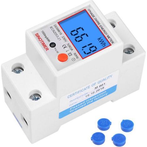 Sous compteur électrique monophasé,certifié MID,45A max modulaire,Simple tarif,Affichage LCD-Compteur électrique intelligent (1/5)