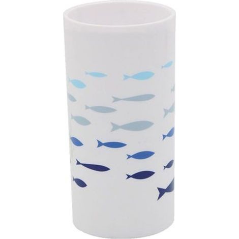 Trade Shop - BICCHIERE SPAZZOLINO BIANCO IN PLASTIC ACCESSORIEN BAGNO PESCIOLINI 69881 - (1/2)