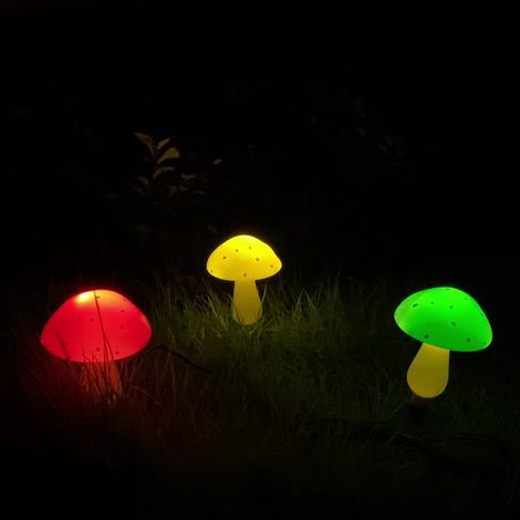 Guirlande lumineuse solaire en forme de champignon, décoration de jardin, lampe LED en forme de champignon (1/5)