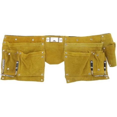 Ceinture porte-outils - - Cuir - Durable - Boucle à dégagement rapide - Marron (1/4)