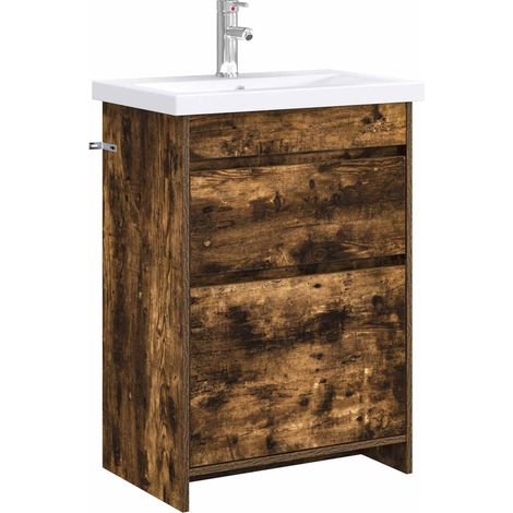 Bathroom Furniture Set Smoked Oak 61 x 40 x 84.5 cm vidaXL (1/5)