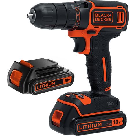 BLACK+DECKER BDCDC18B Akkuschrauber Bohrschrauber 18V 1.5Ah 2x Akkus
