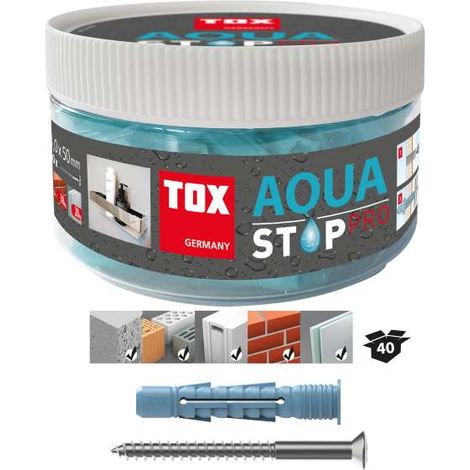 TOX Allzweckdübel Aqua Stop Pro 6x38 mm + Schraube in Runddose, 014271011