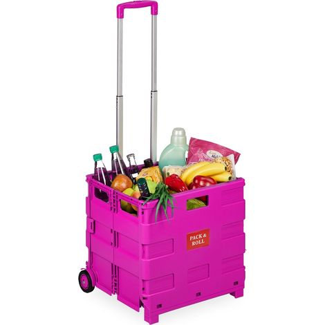 Carrito de compra plegable con asa telescópica, capacidad de 35 kg (1/5)
