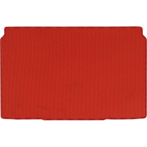 Peugeot 208 II Berline (à partir de 2019). Tapis de coffre EVA, revêtement alvéolé rouge. (1/5)