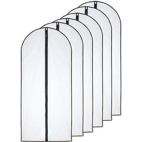 Fundas para ropa, juego de 6, transparentes y a prueba de polvo, para proteger vestidos, abrigos, camisas, faldas y más (60 x 153 cm)