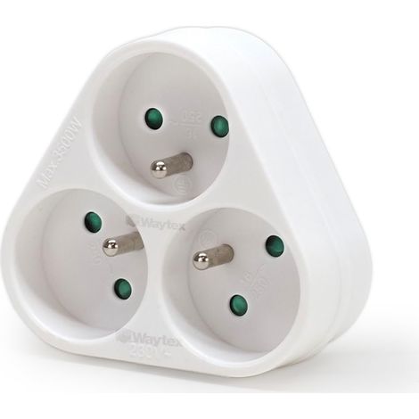 52127 Triplite Bloc Multiprise 3 Prises en Triangle 3 par 16A 2P et T Sécurité Enfant CE NF Blanc (1/5)