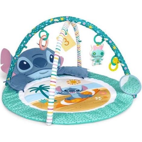 DISNEY BABY - STITCH - Spielmatte für die frühkindliche Entwicklung, verstellbar, mit Spielbogen und sensorischen Spielzeugen, Plüsch, Spiegel, Stitch-Kissen, Rassel (1/3)