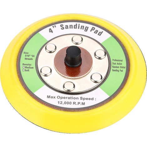 Ortviai Disque de ponçage et polissage avec velcro, 100 mm, filetage M8, mousse PU et plastique rigide (1/5)