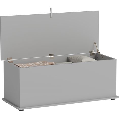 Graue Aufbewahrungskiste 100x40x40 cm mit Klappdeckel und Sicherheitsscharnieren (1/5)