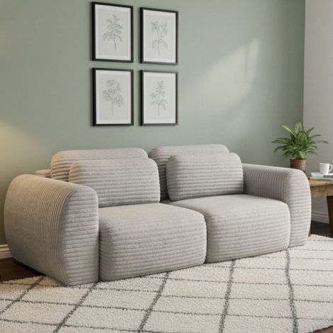 Sofá Cama 2 Plazas Golgi, Contenedor, Apertura Tipo Libro, Reclinable, 266x121 cm Blanco (1/5)