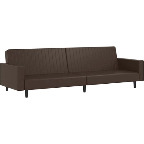 Maison Exclusive - 2místná válenda hnědá umělá kůže (1/5)