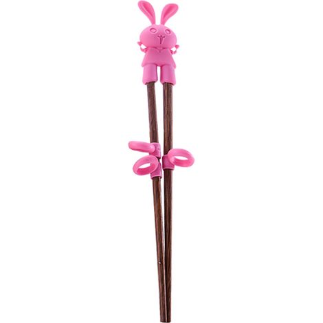 Lot de 1 paire de baguettes en bois pour enfants, dessin animé, apprentissage facile, idéal pour les petits.