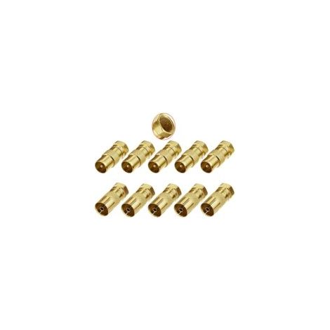 10 Pièces Adaptateur Mâle/Femelle de Type F vers Coaxial Mâle/Femelle, Câble Coaxial d'antenne TV Adaptateur F-Connecteurs Connecteur à Vis de Type F vers Convertisseur d'antenne Coaxiale RF