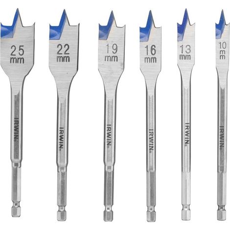 Irwin wiertło łopatkowe kpl. 6szt. blue groove 4x 10, 13, 16, 19, 22, 25 mm (1/2)