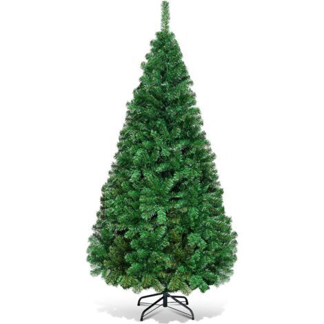 Pr Sapin de Noël Arbre de Noël Artificiel pour Décoration de Noël Matériau PVC avec Pied en Métal Vert Nature (1.5M) (1/5)