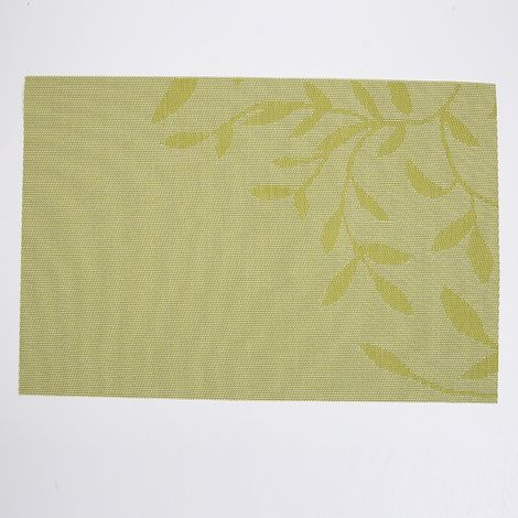 Sets de table lavables, antidérapants, résistants à l'usure et à la chaleur, faciles à nettoyer, à motif floral, lot de 6, verts (1/5)