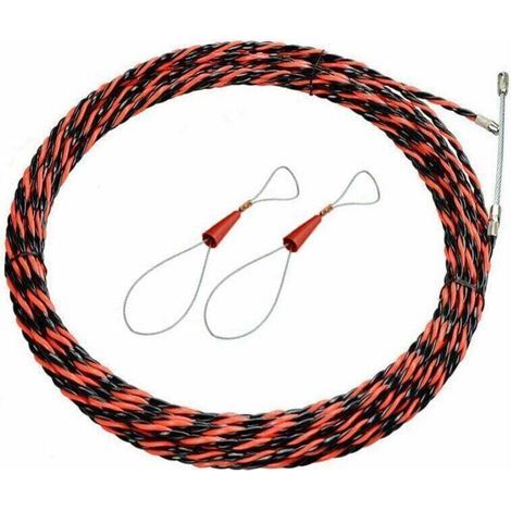 Cable eléctrico de 50 m – Poliéster de 3 torsiones – Diámetro 6 mm – Alta resistencia a la tracción y a la temperatura – Guía de resorte (1/4)