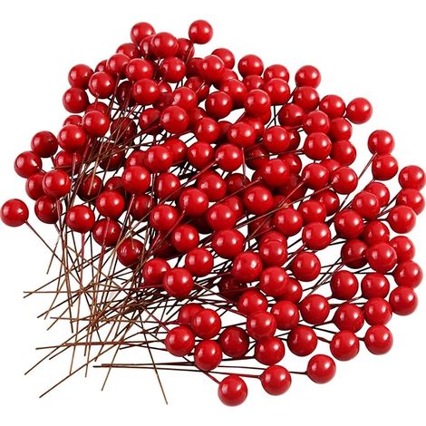 150 bacche di agrifoglio artificiali per decorazioni, ghirlande e feste di Natale. (1/5)