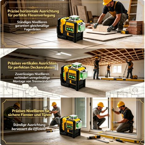 DeWalt DW089LG Laserwasserwaage mit Pendelsperre zum Transportschutz, Set mit Akku und Ladegerät (1/4)