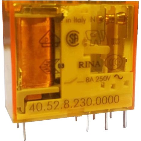 Relais circuit imprimé 2RT 8A 230V AC AgNi FINDER 405282300000PAC