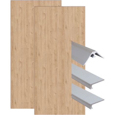 ONDEE ZEN - Pack complet de montage panneaux muraux Bois 120 cm - Profilé chromé inclus (1/4)