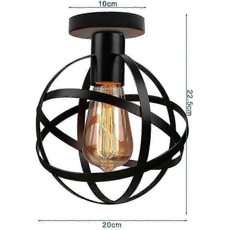 Plafonnier moderne style industriel vintage, abat-jour rétro, luminaires de style loft, éclairage intérieur pour salon, cuisine et décoration (Modèle 16) (1/5)