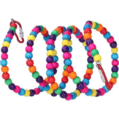 Jouet perroquet – balançoire corde flexible colorée – suspendu – escalade – avec perles (1/5)