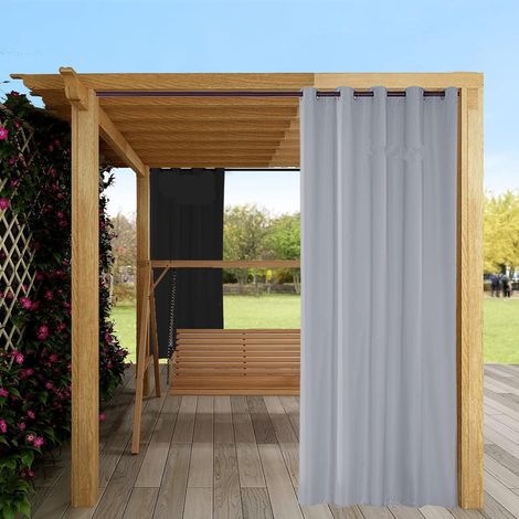 Waterproof outdoor curtain, blackout curtains for garden, patio, pergola, sunshade, interior or exterior door, 2 panels (1/5)