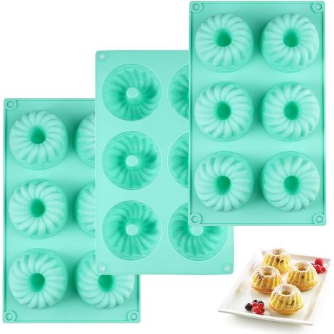 3-Piece Mini Silicone Kuglof Mold Set, 6 Capacity, Ø7.2 cm Kuglof Mold (1/5)