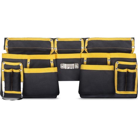 Bolsa de herramientas de bolsillo, tirantes para cinturón de herramientas, bolsa de herramientas resistente, con cinturón ajustable, cinturón de herramientas para electricista, carpintero, trabajador (1/5)