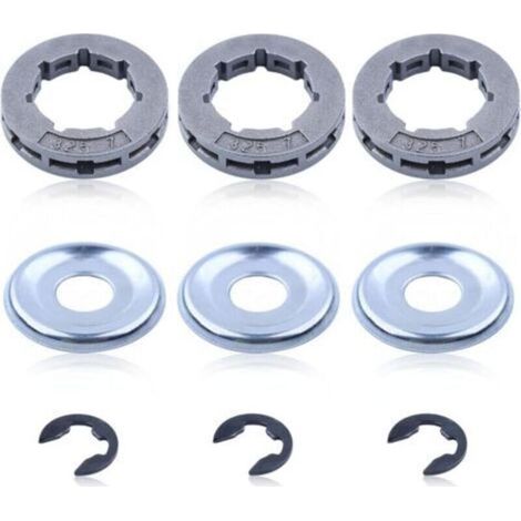 Pignon de Jante .325'' 7 Dents pour STIHL 021 024 025 028 MS 250 Tronçonneuse et Plus de Modèles, Roue à Chaîne à Anneau Universel 325 Bague Pignon Kit de Pièces de Rechange Accessoire (1/4)