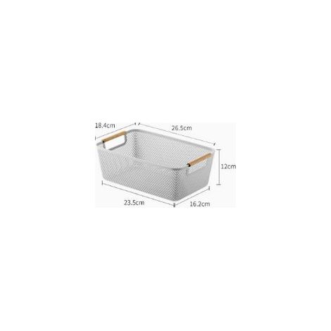 Panier de rangement ménager en plastique (gris) (1/2)