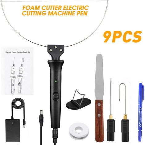 Kit coupe-mousse électrique 9 pièces prise EU fil chauffant en acier inoxydable pour coupe EPS EPP éponge carton KT et mousse de perle (1/5)