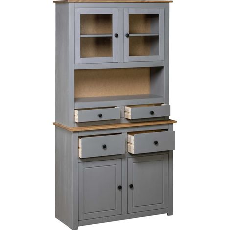 Maison Exclusive - Aparador madera maciza pino estilo Panamá gris (1/5)