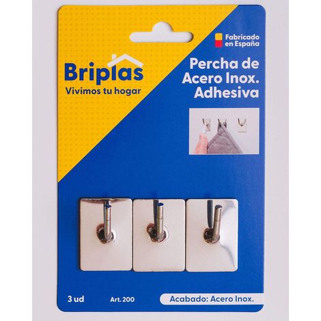 FPLUS briplas colgador cocina inox adhesivo 3 u ganchos en v  200 (1/2)