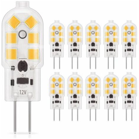 Ampoule LED G4 1,5 W, 180 lm, 12 V CA/CC, équivalent à une ampoule halogène de 20 W, blanc chaud 3 000 K, non dimmable, remplaçable (1/4)
